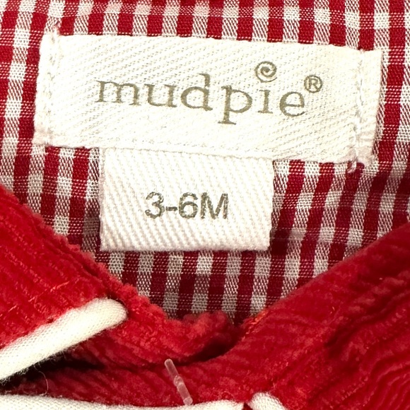 Mud Pie Baby Boy Red Corduroy Romper - Picture 4 of 6